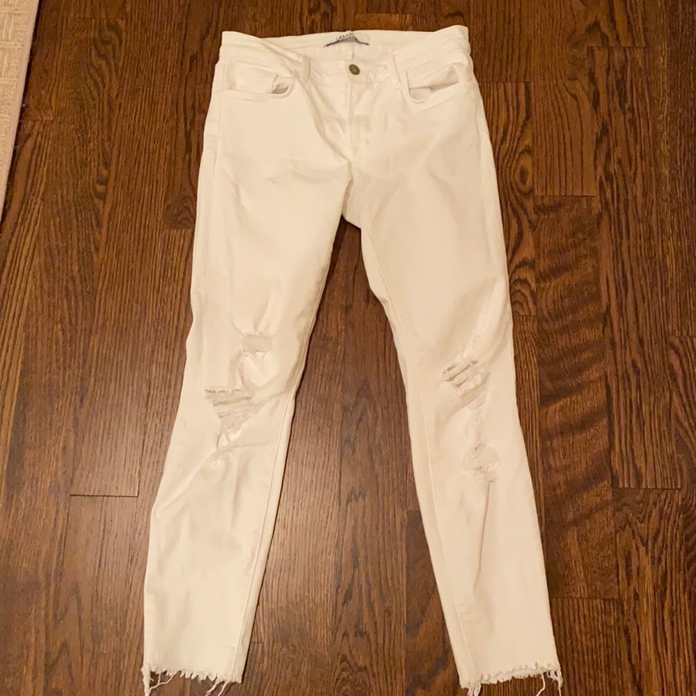 J Brand White Ripped Jeans